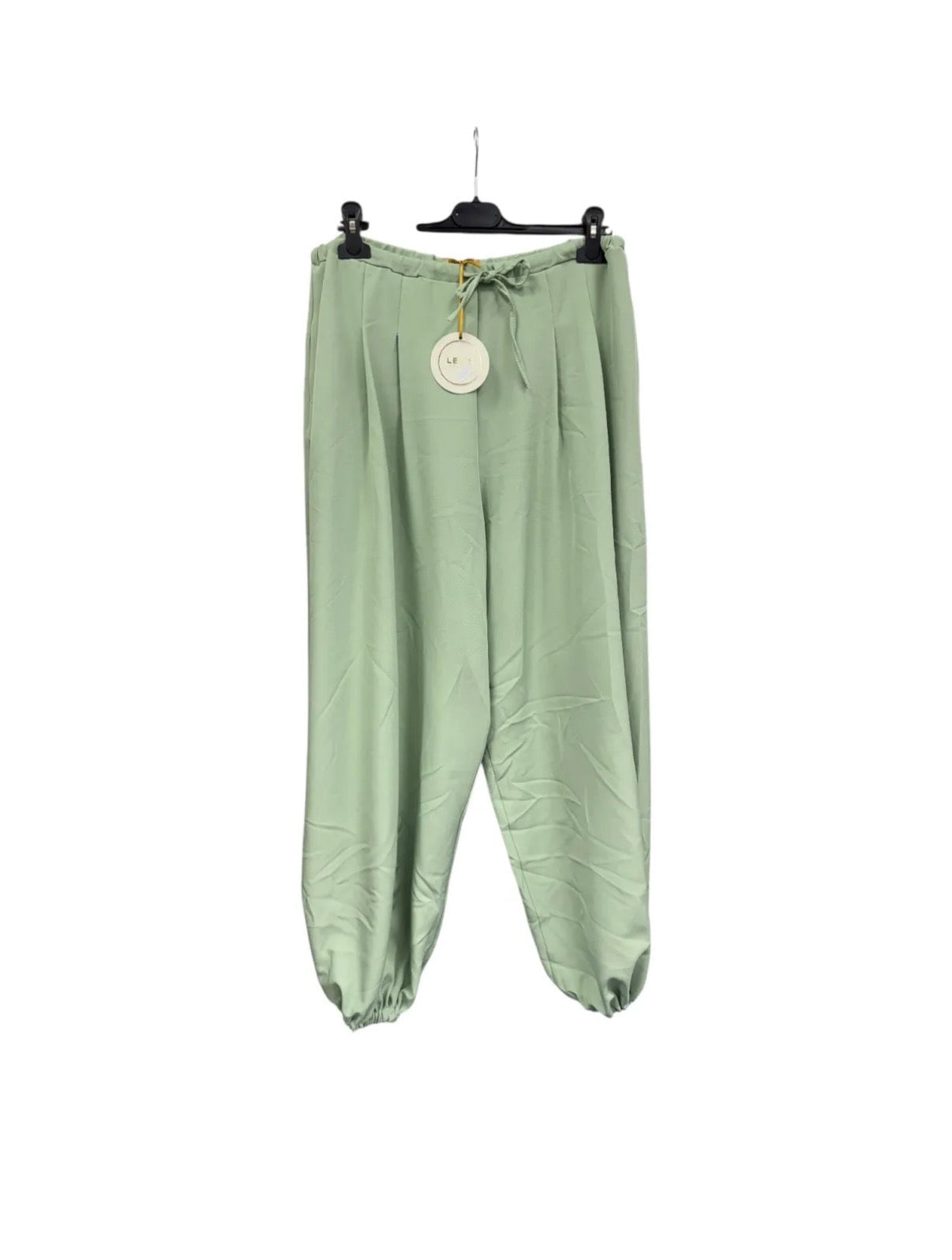 Balloon Fit Hose – moderne Trendhose mit Tunnelzug & Falten in Taupe, Blau & Mint