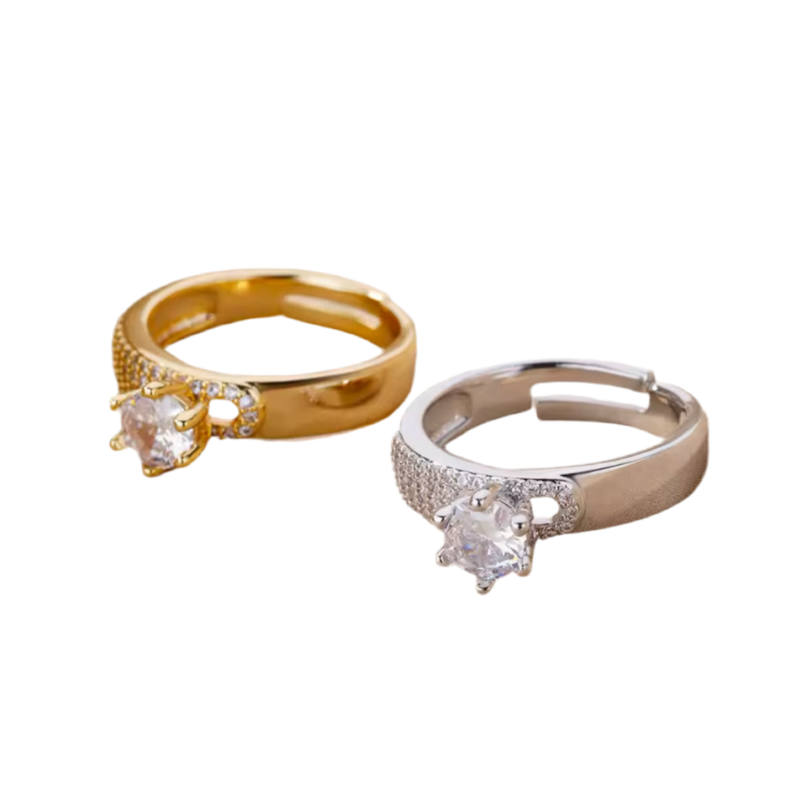 Runder Zirkon-Stein Ring, Edelstahl