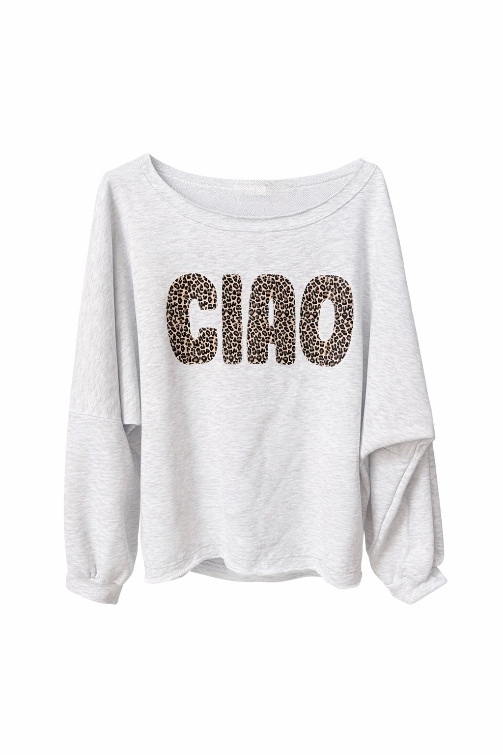 CIAO Leopard Pullover Damen – Off Shoulder Sweatshirt | Italian Style