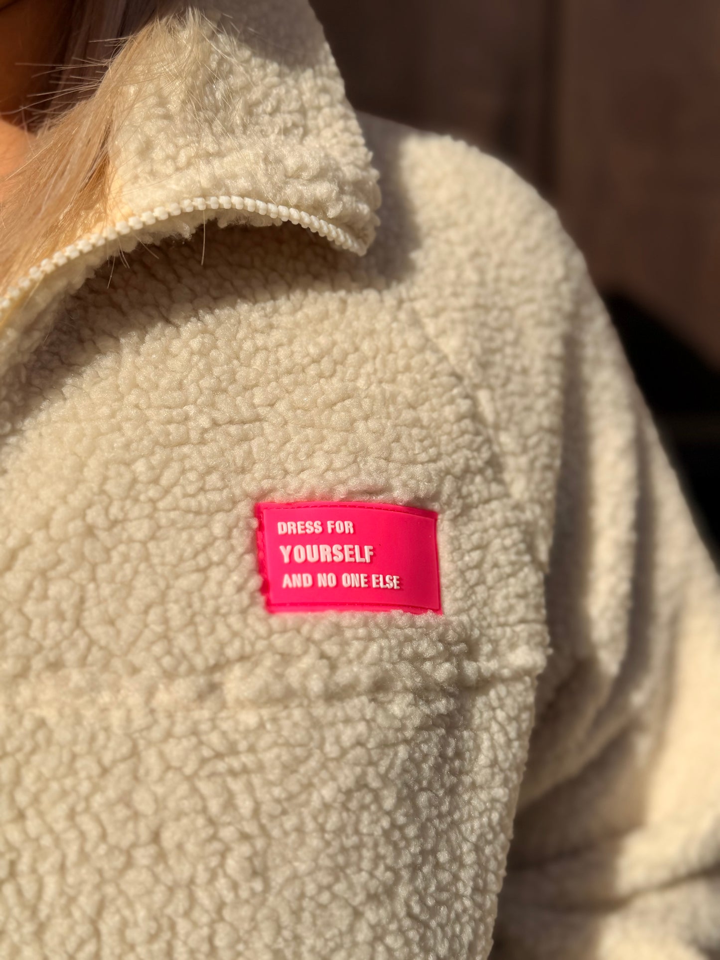 Cozy Fleece Zip Jacket – Cream