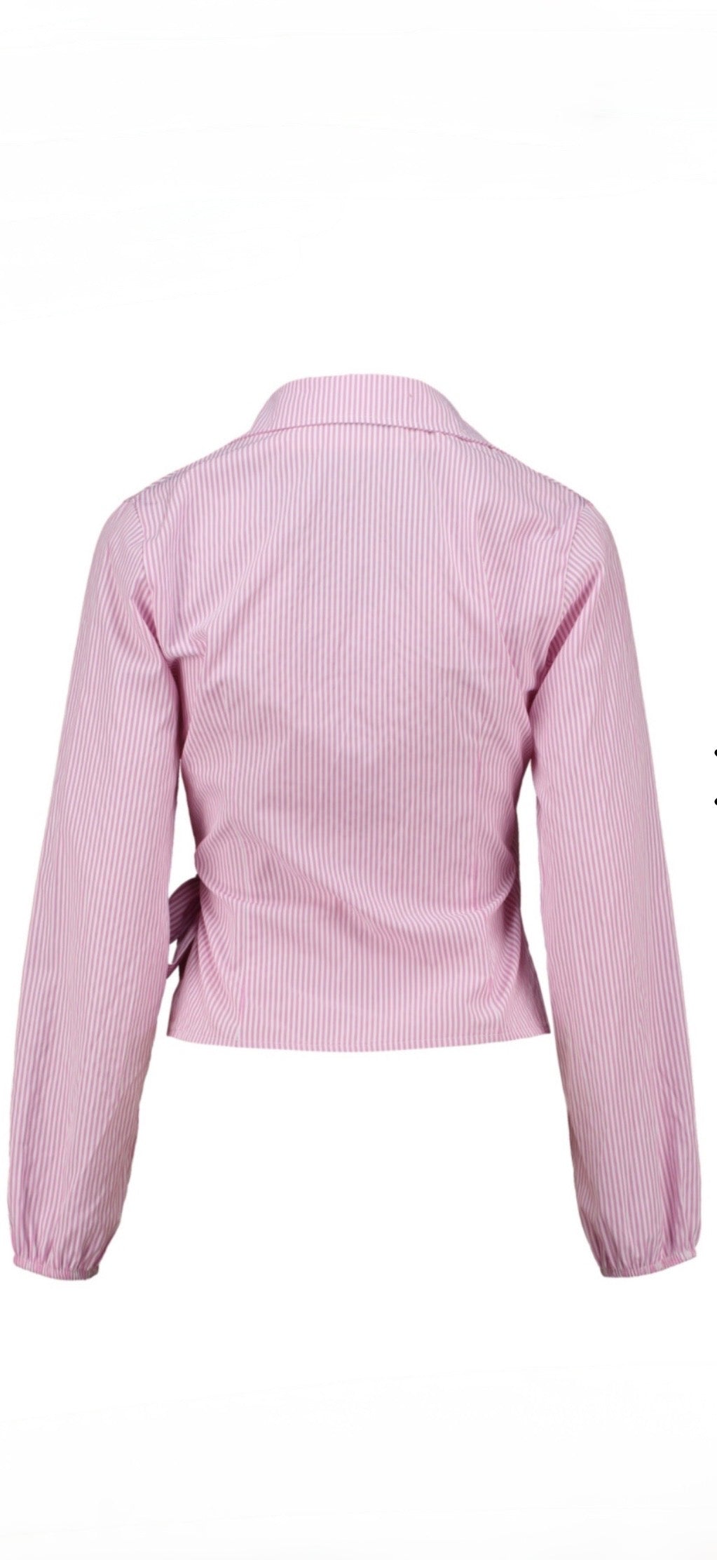 Gestreifte Bluse mit Bindung & V-Ausschnitt