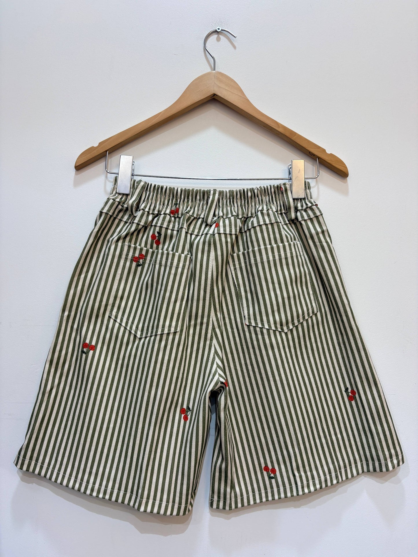 Baumwoll-Shorts, bedruckt mit Streifen und Kirschen PPN2648: Rose / STANDARD SIZE (36-42 / S-XL)