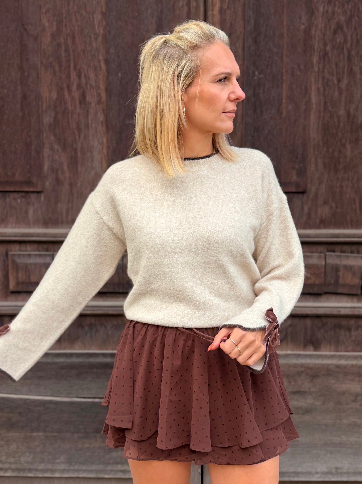 Chiffon Skort – Dotted Chocolate