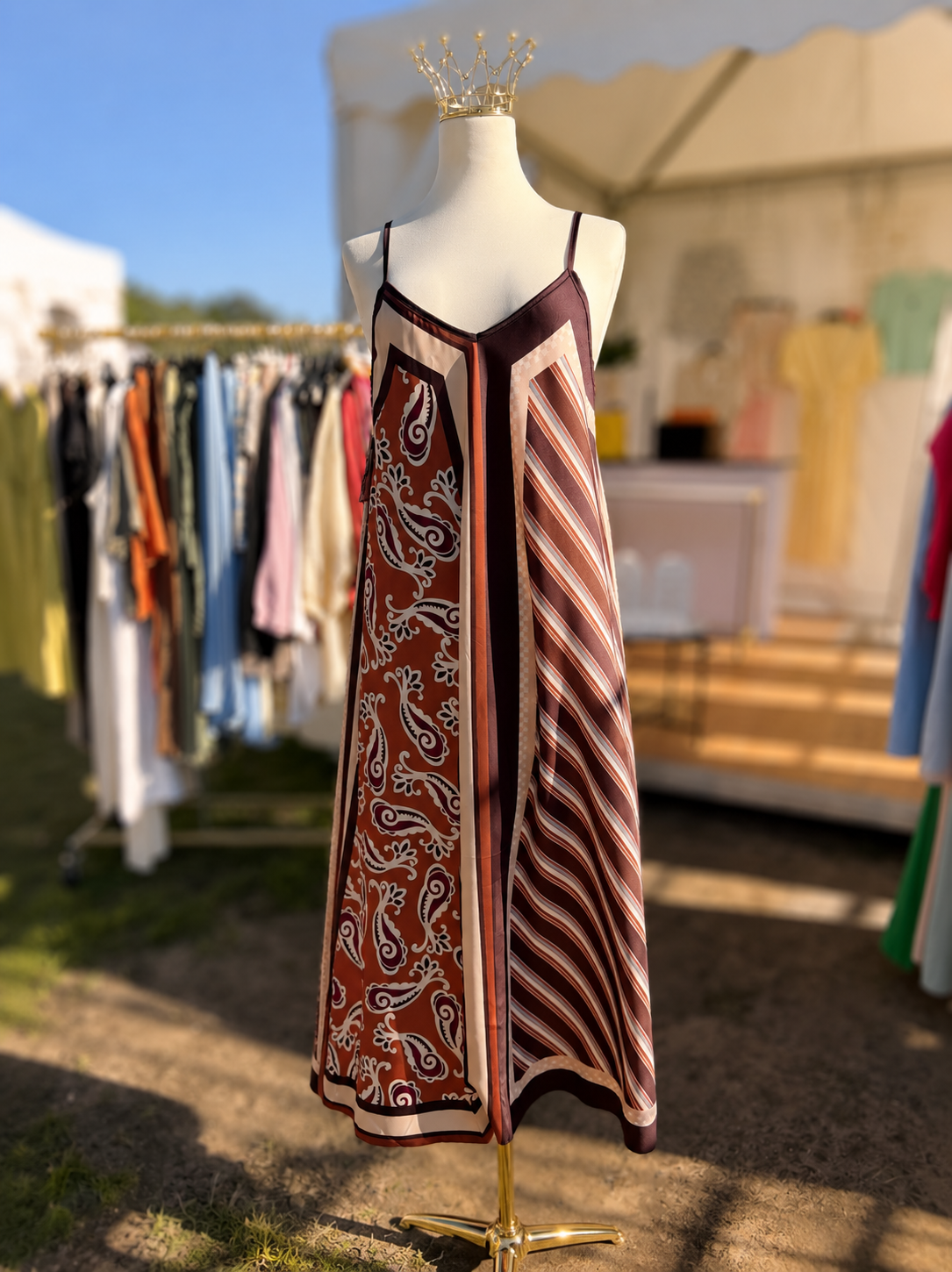 Italienisches Maxi-Kleid aus Viskose & Seide – Made in Italy