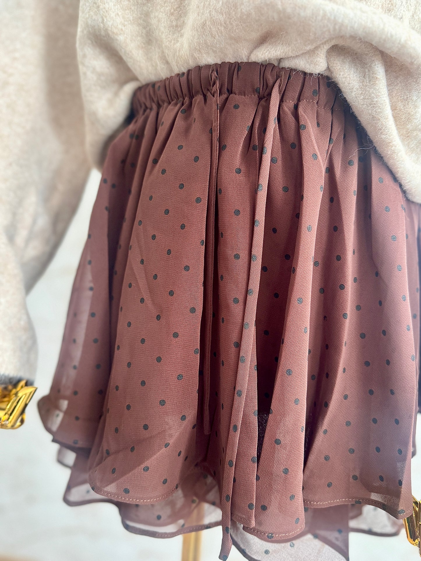 Chiffon Skort – Dotted Chocolate