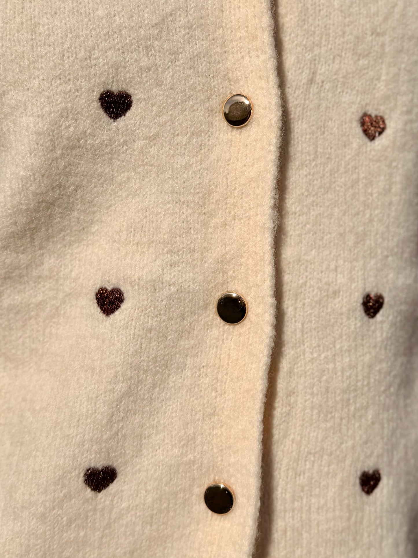 Heart Knit Cardigan – Cream Love