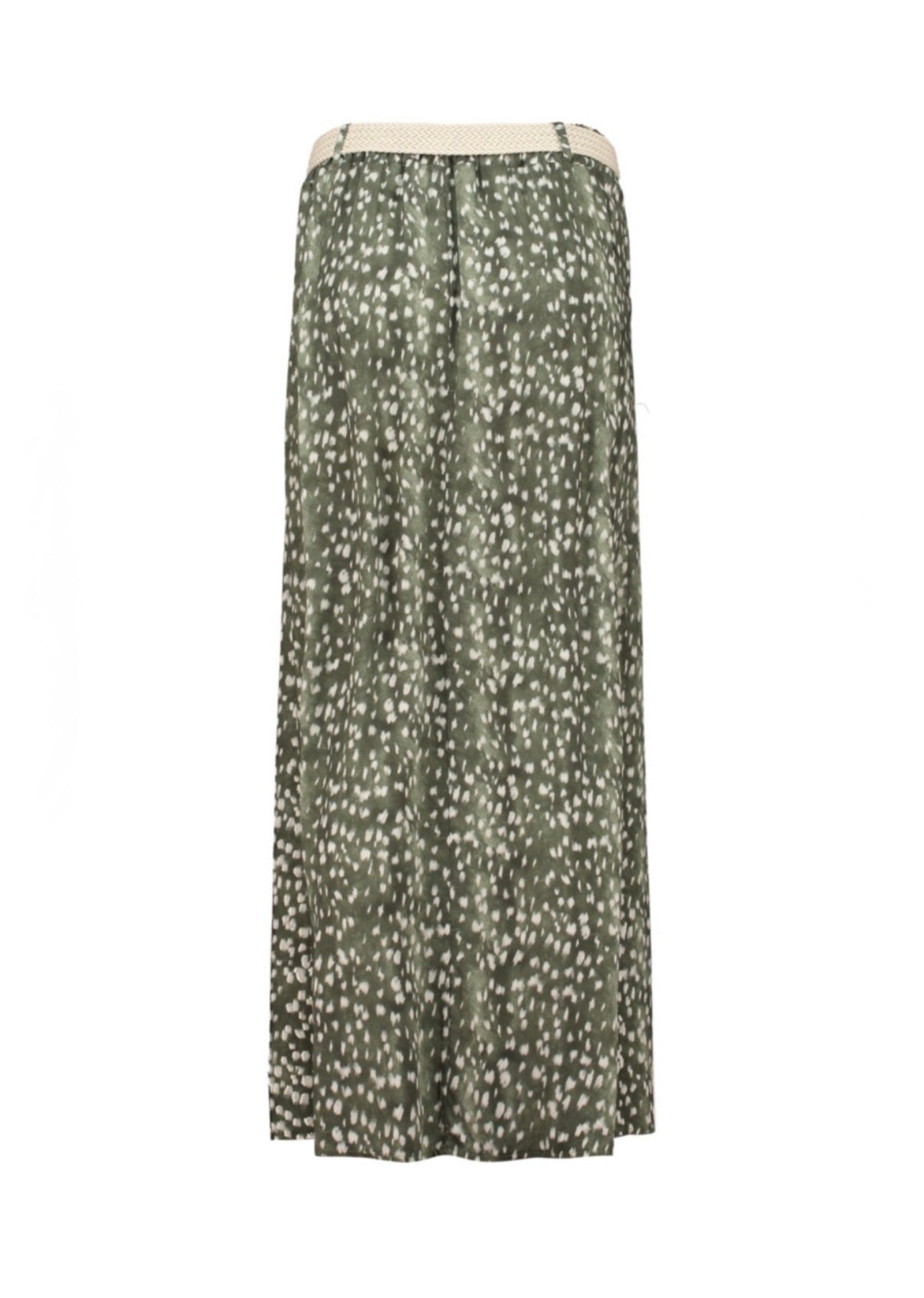Maxirock „Olive Dots“ mit Flechtgürtel