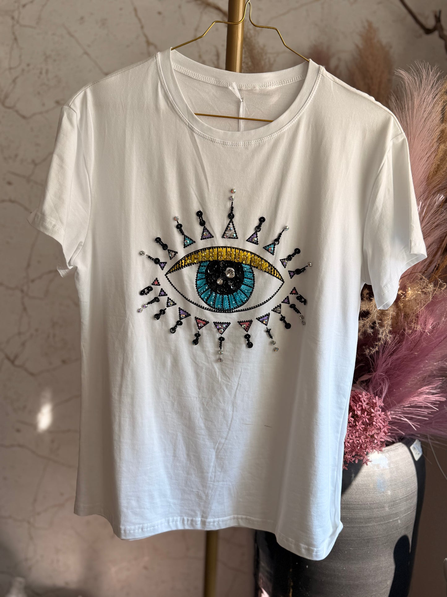 Shirt mit Perlen