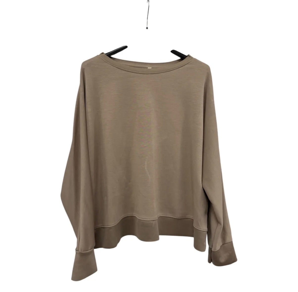 Soft Stretch Pullover – leichter Basic Sweater mit modernem Schnitt in Schwarz & Taupe