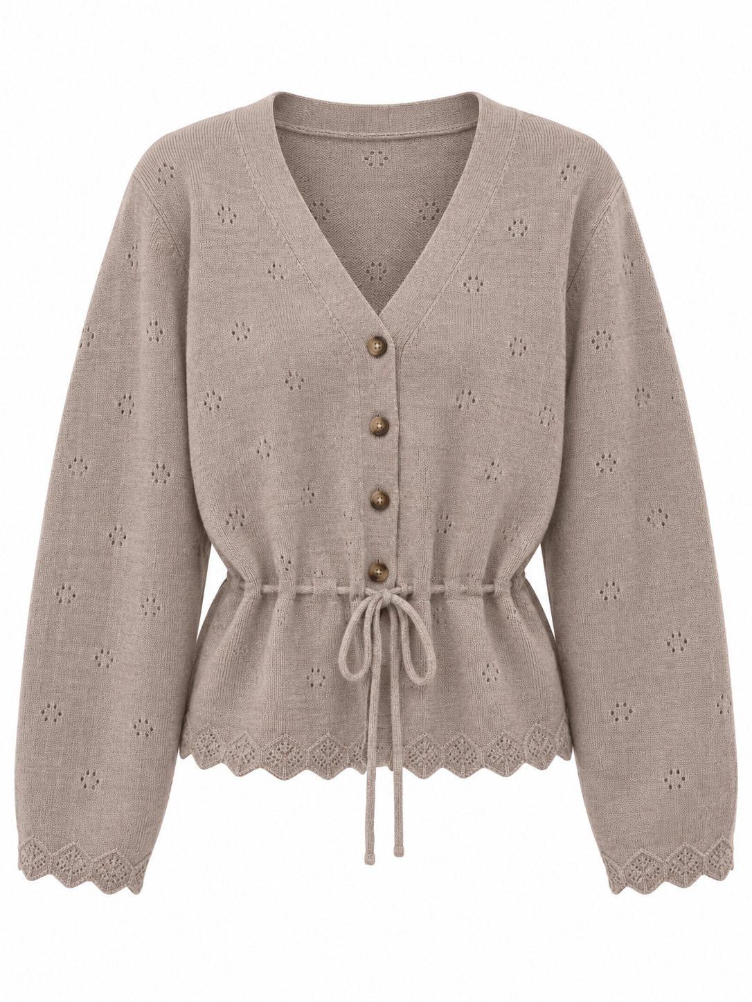 Taupe Lace Cardigan