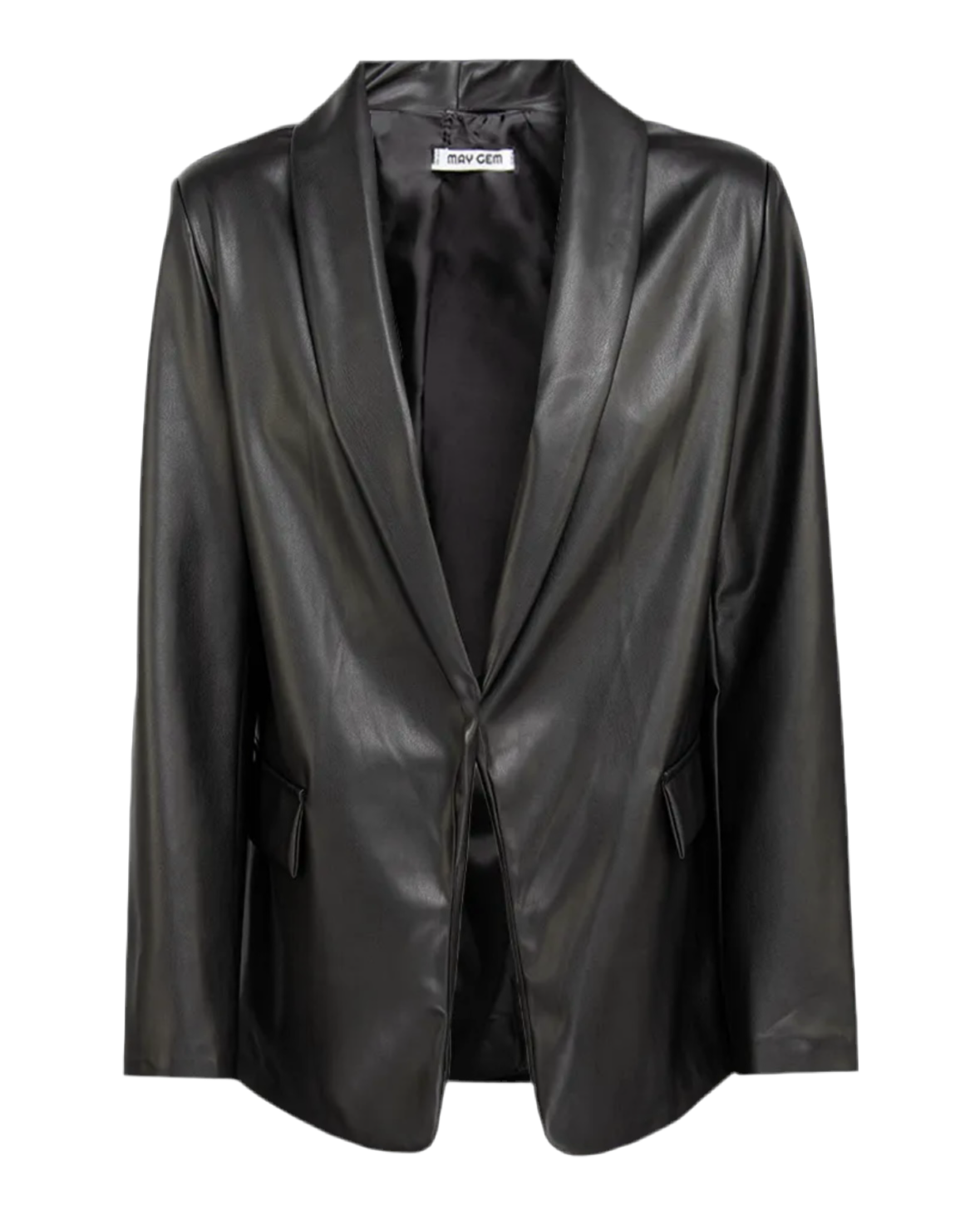 Schwarzer Blazer aus Kunstleder – edgy Eleganz für einen modernen Look