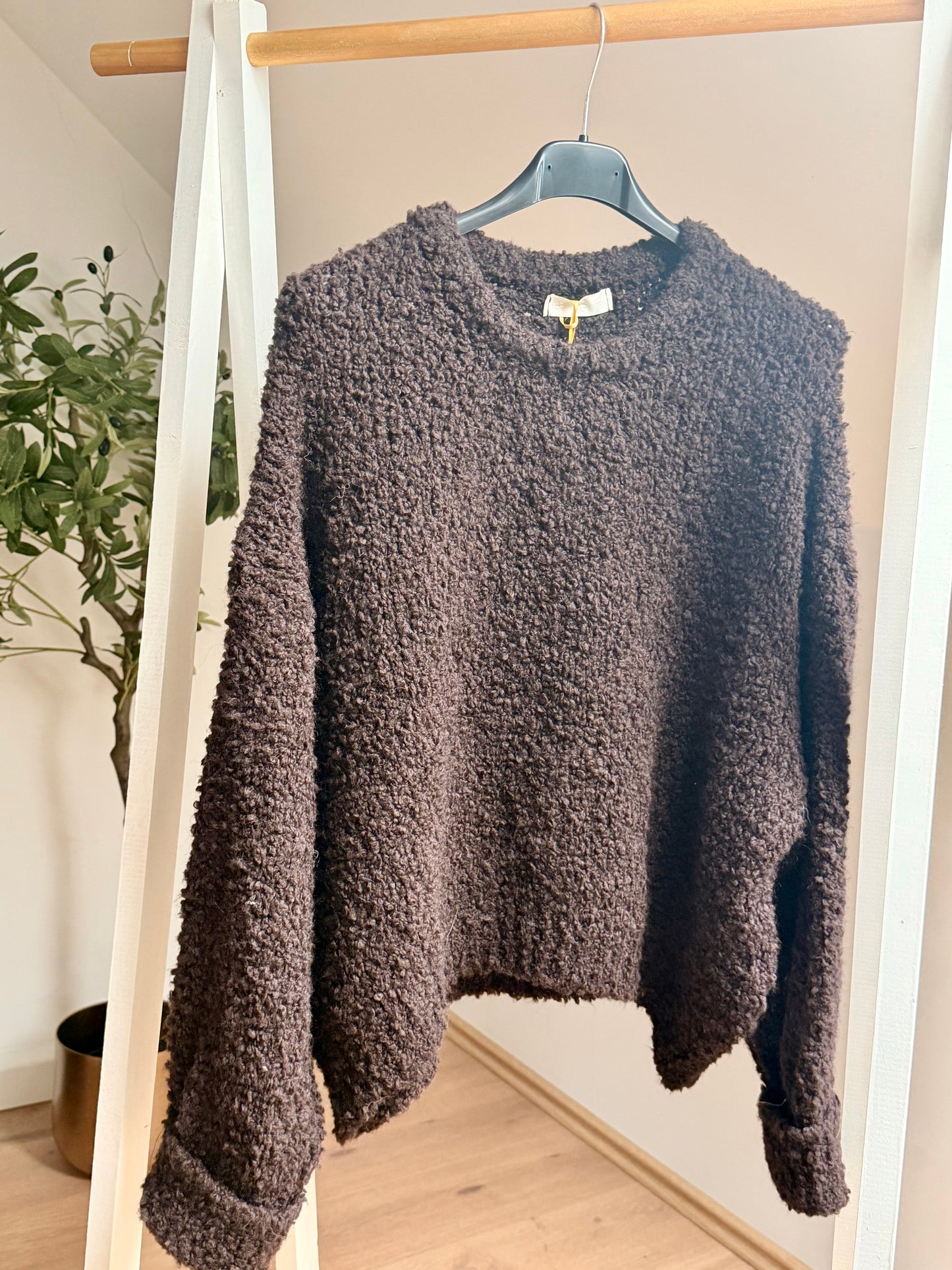 Kuscheliger Teddy-Pullover mit Rundhals – in fünf Farben