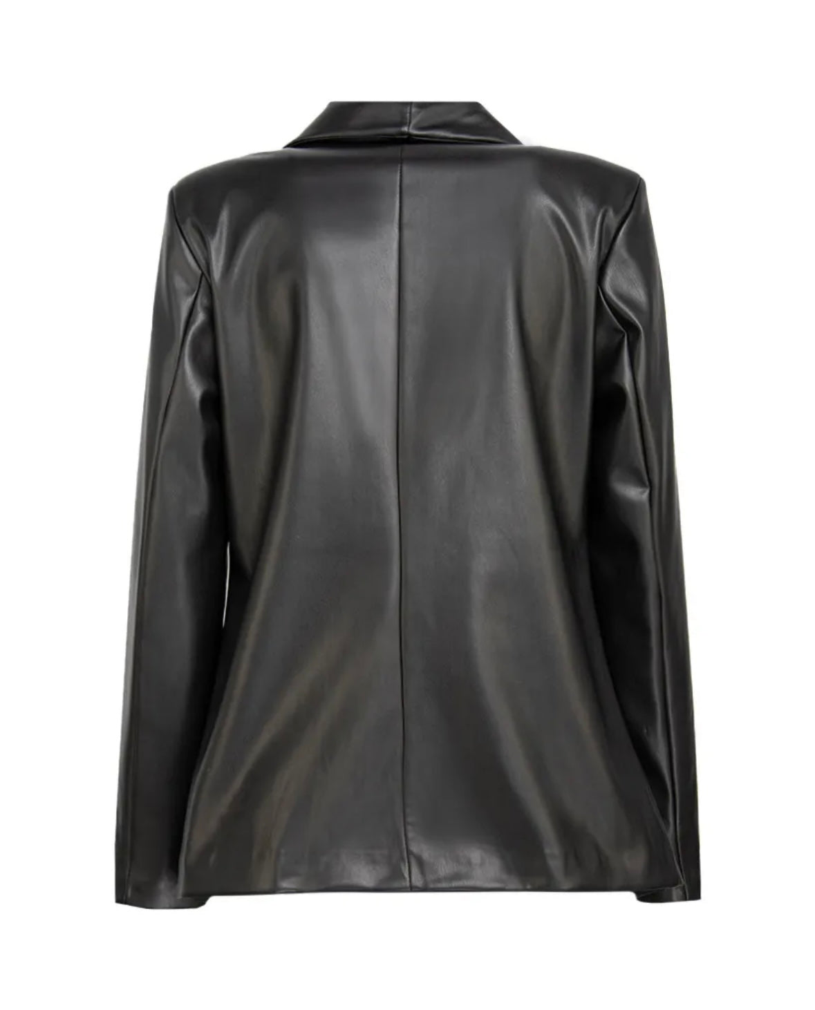 Schwarzer Blazer aus Kunstleder – edgy Eleganz für einen modernen Look