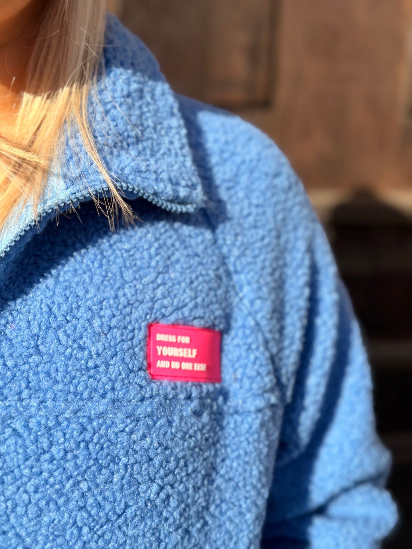 Cozy Fleece Zip Jacket – Blue