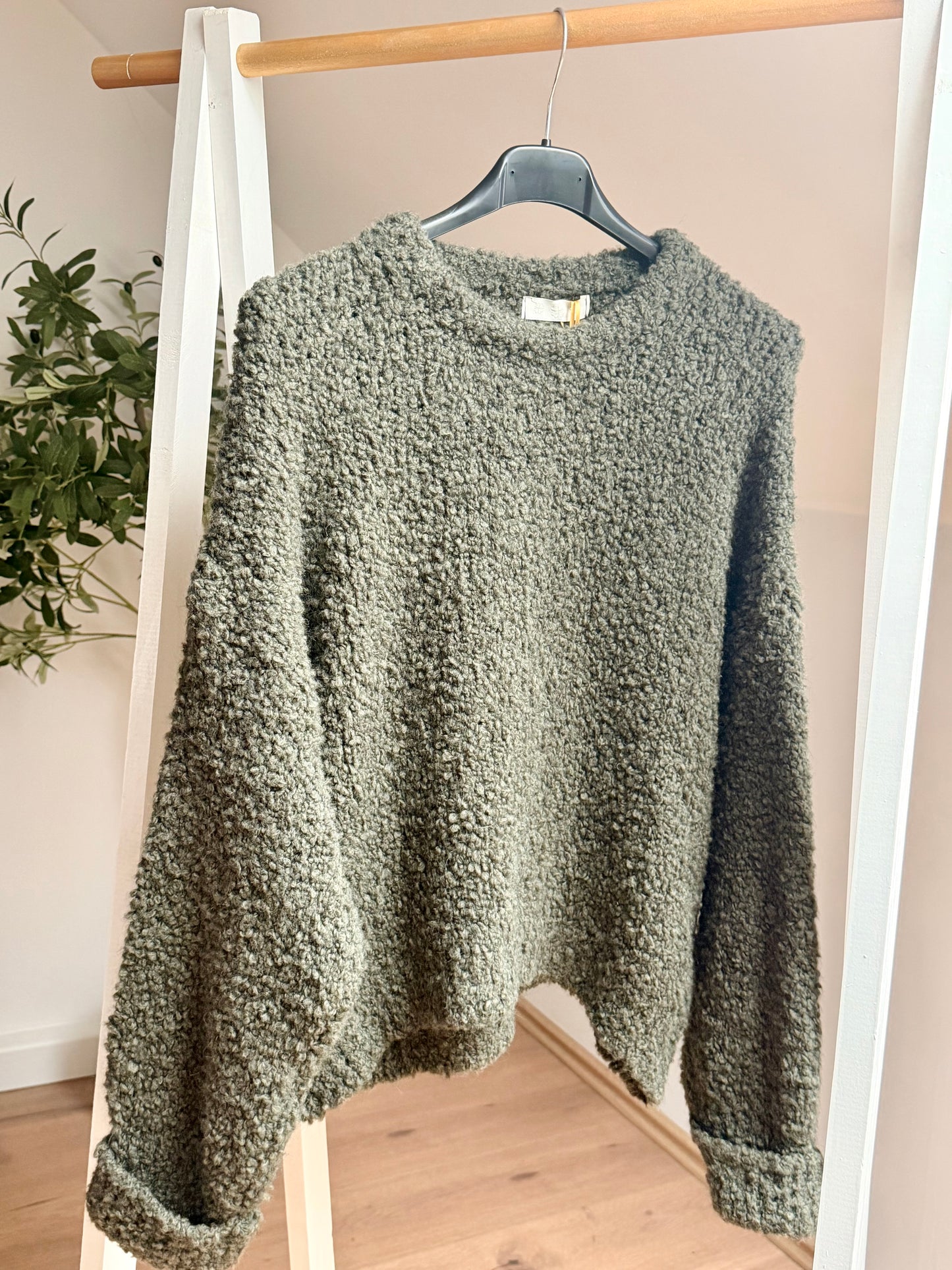 Kuscheliger Teddy-Pullover mit Rundhals – in fünf Farben