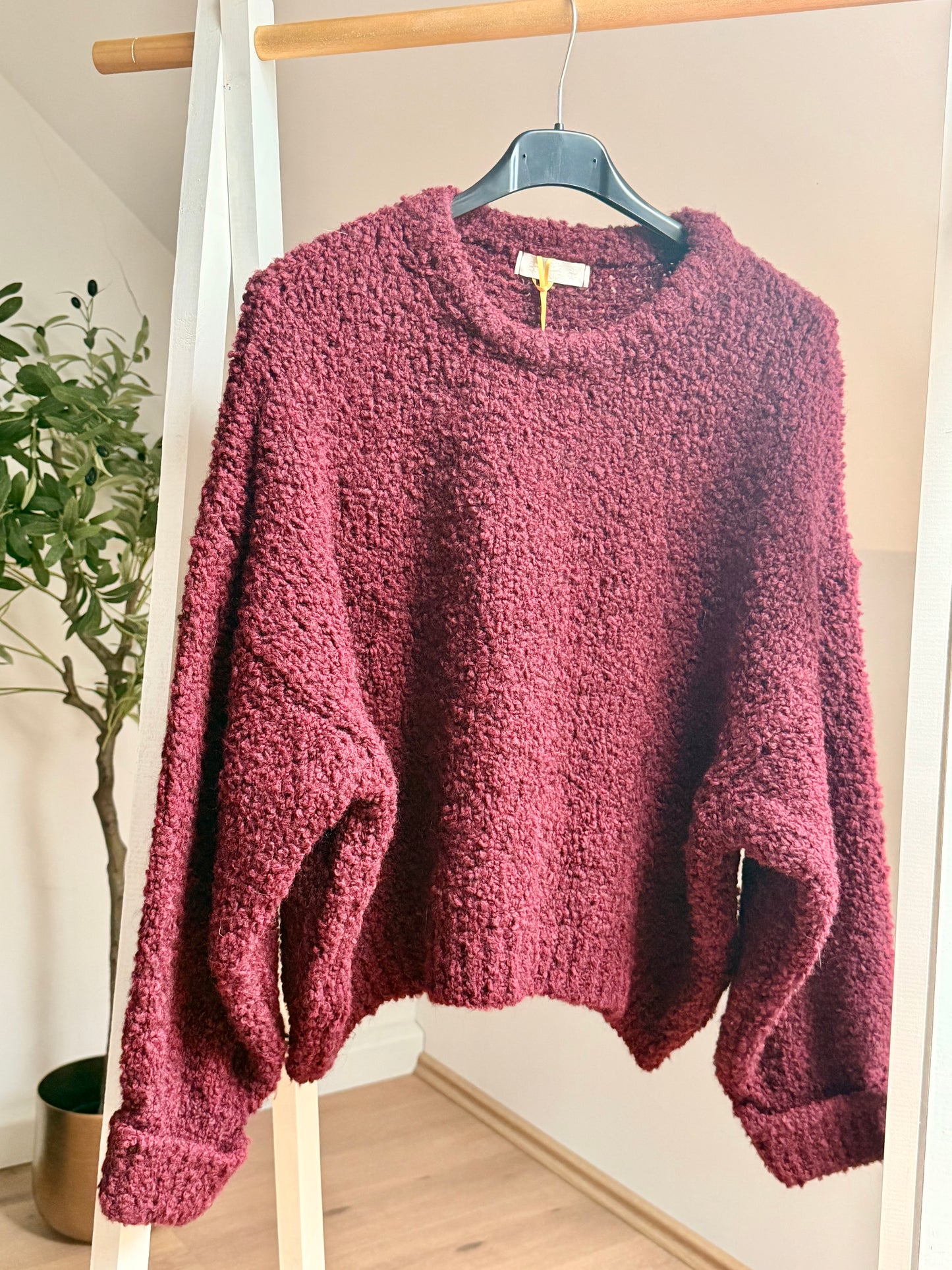 Kuscheliger Teddy-Pullover mit Rundhals – in fünf Farben