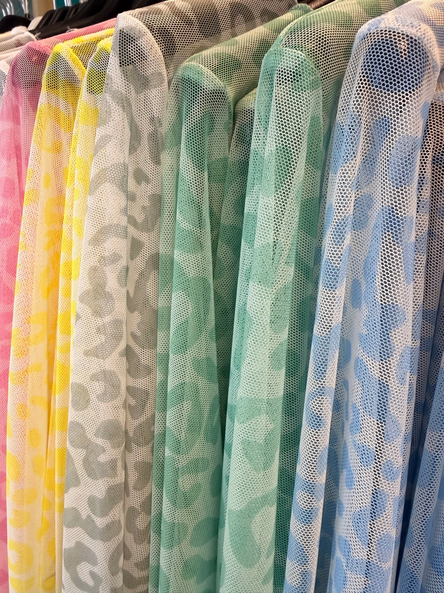 Mesh Leo Shirt Damen Transparent – Animal Print Longsleeve | Made in Italy | Stretch Trend Top