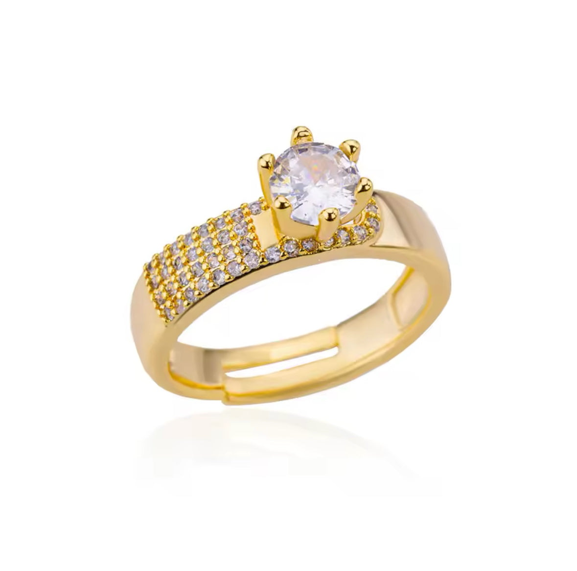 Runder Zirkon-Stein Ring, Edelstahl