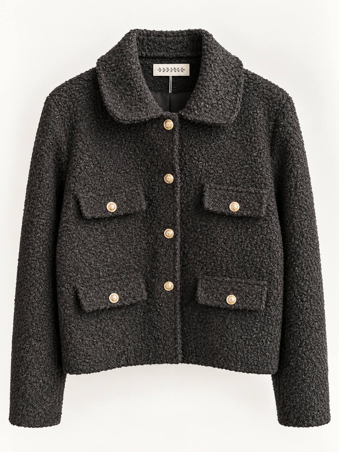 Chic Teddy Jacket mit Golddetails