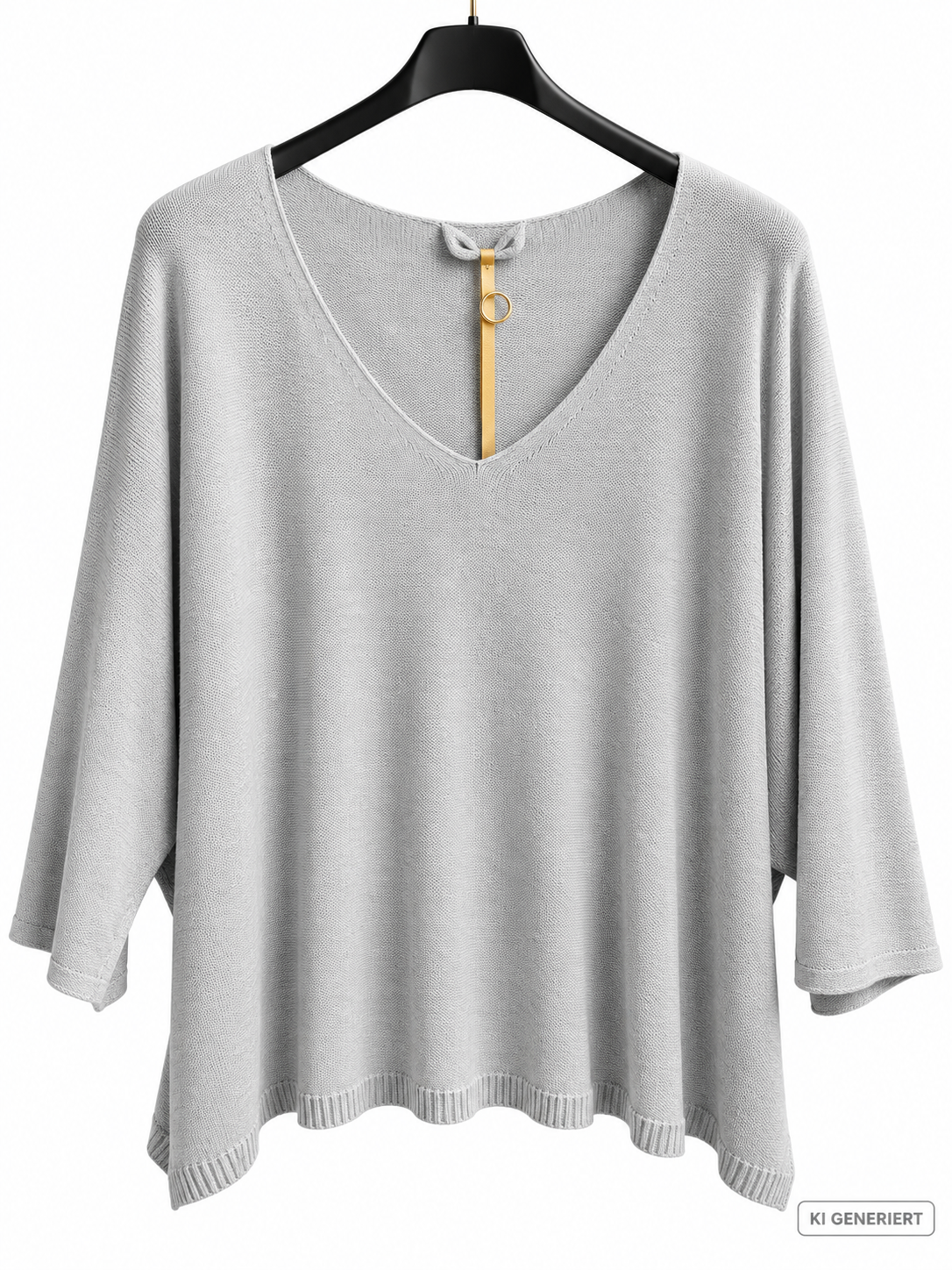 Leichter Oversize Feinstrickpullover mit rundem V-Ausschnitt