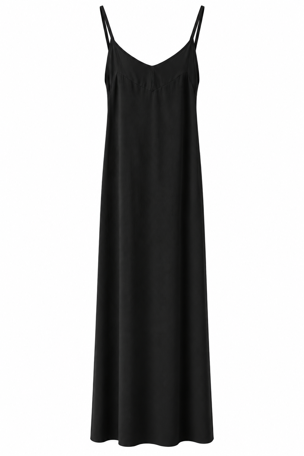 Maxikleid mit Spaghettiträgern & Seitenschlitz – 3 Farben