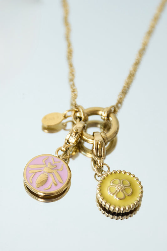 Wespen Schmuck Charme - rosa