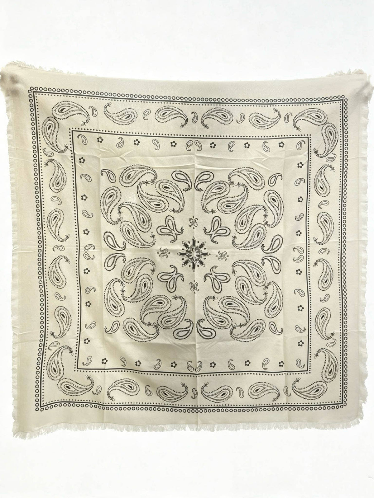 K2 quadratischer Wollschal mit Paisley‑Muster