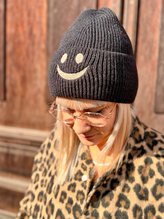 Smiley Knit Beanie