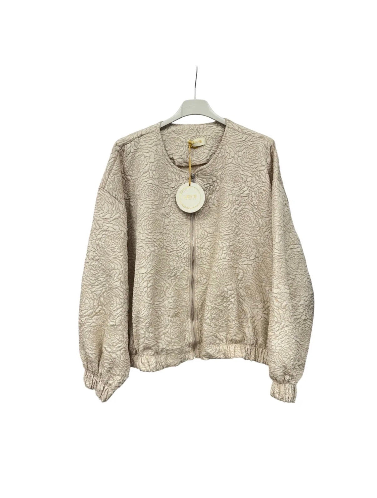 Satin Floral Bomber Jacke – strukturierte Trendjacke mit Blumenmotiv | Beige, Mint, Yellow, Rosé & Schwarz