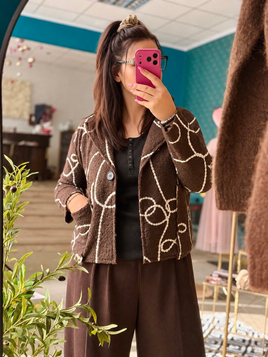 Teddyjacke mit grafischem Muster