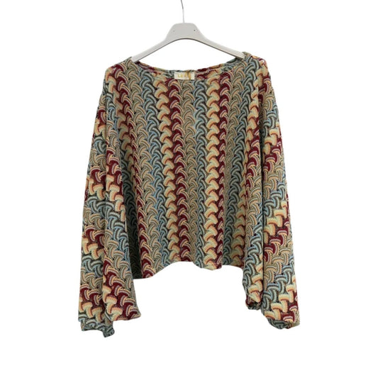 Boho Pattern Blouse – Fließende Damenbluse mit Multicolor Muster