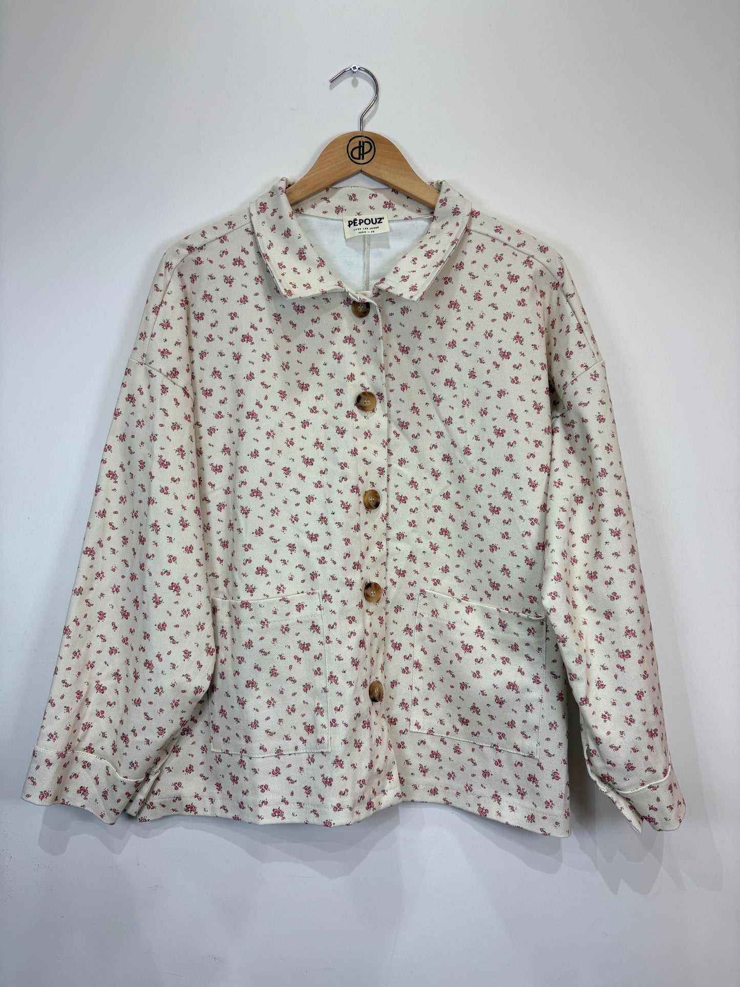 Große Größen Denimjacke mit Blumenprint PV2630GT