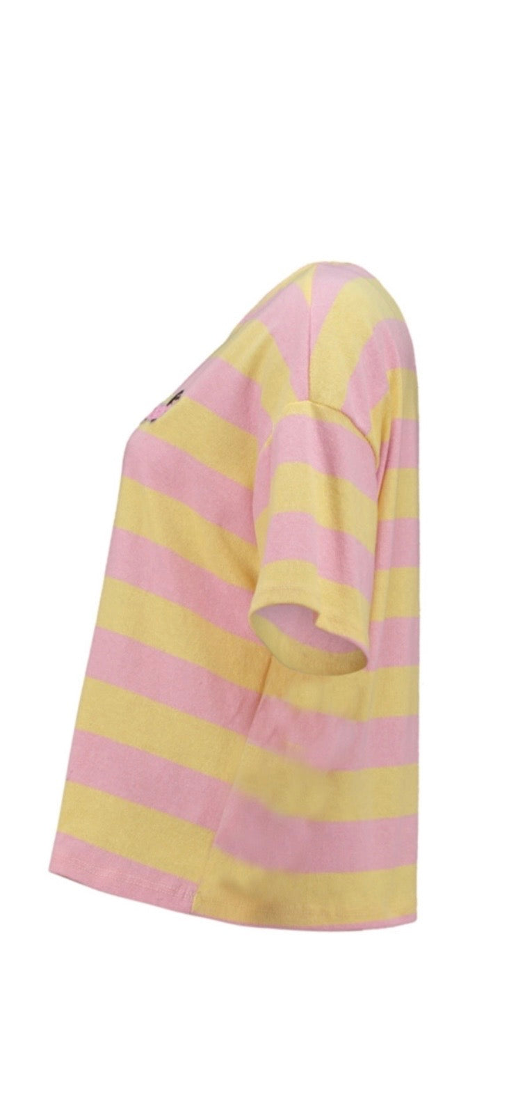 Gestreiftes Feinstrick-Shirt „Candy Stripes“ in Rosa & Gelb