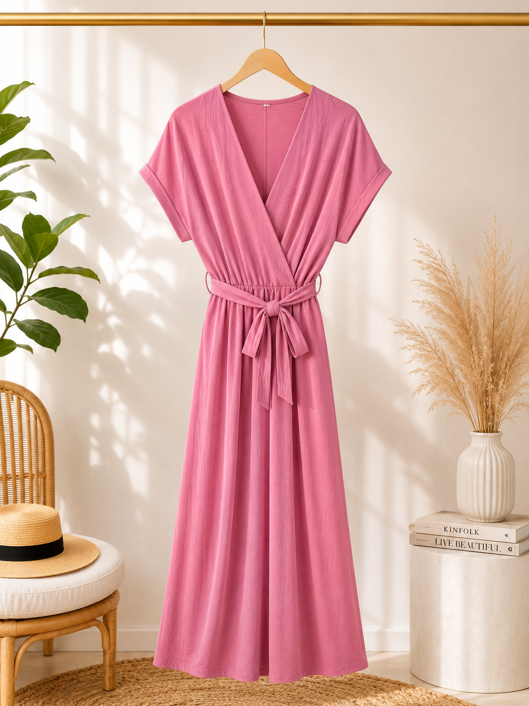 Wickelkleid mit Bindegürtel