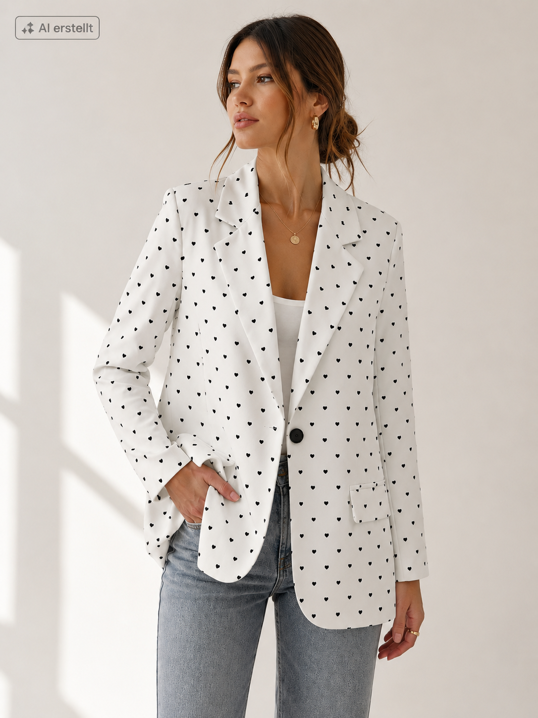 Heart Dot Blazer – White Edition