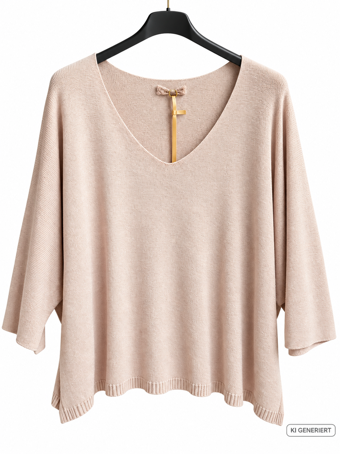 Leichter Oversize Feinstrickpullover mit rundem V-Ausschnitt