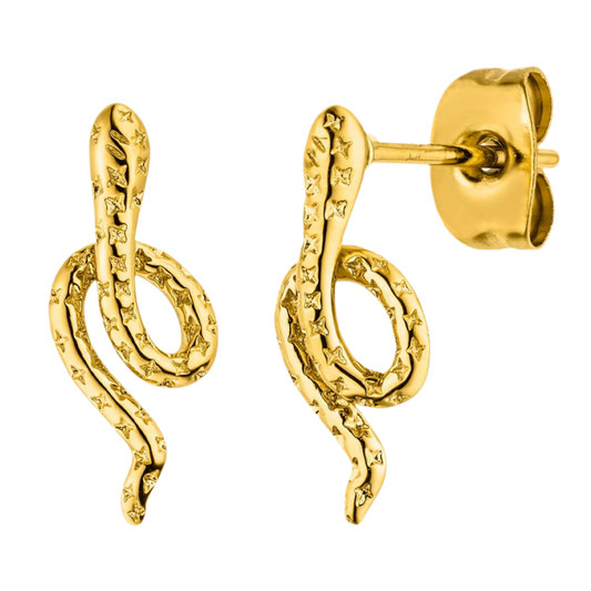 Looping Snake Ohrstecker | 18K vergoldet