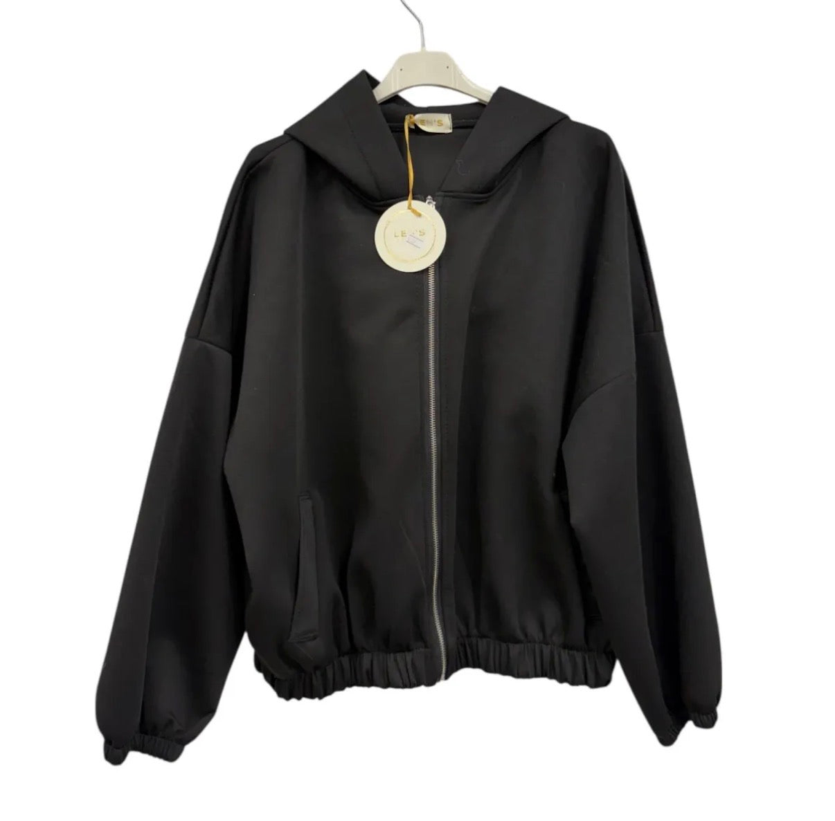 Soft Zip Hoodie Jacke – leichte Stretchjacke mit Kapuze in Trendfarben | Light Yellow, Light Green, Taupe & Black