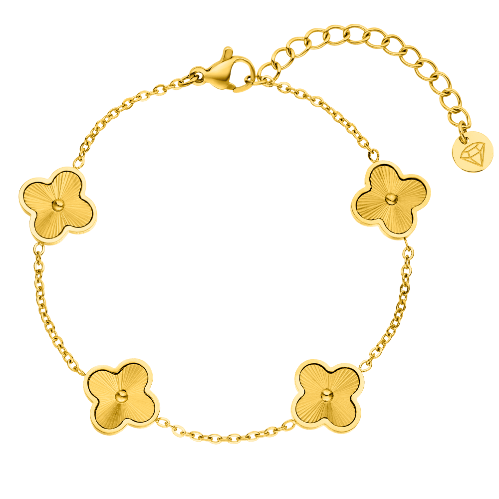 Shine Clover Armband | 18K vergoldet