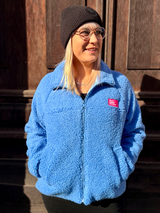 Cozy Fleece Zip Jacket – Blue