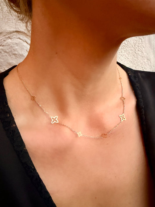Fancy Clover Kette | 18K vergoldet