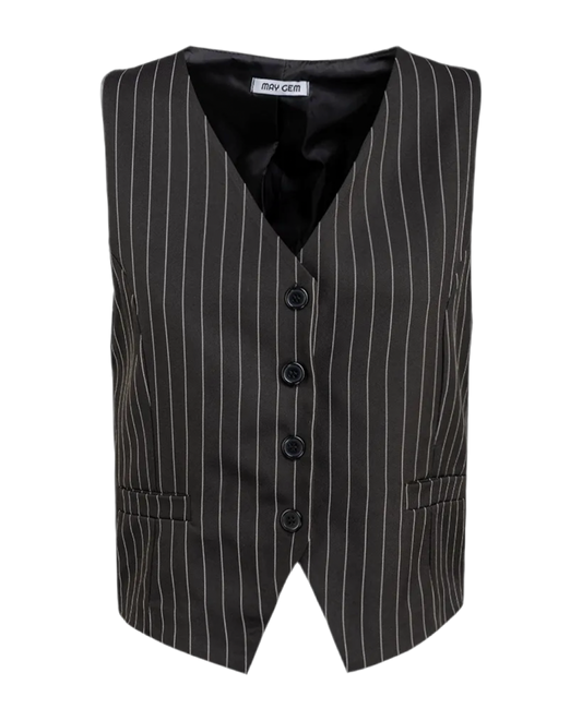 Elegante Nadelstreifen-Weste – Tailored Fit für Business & Chic Looks