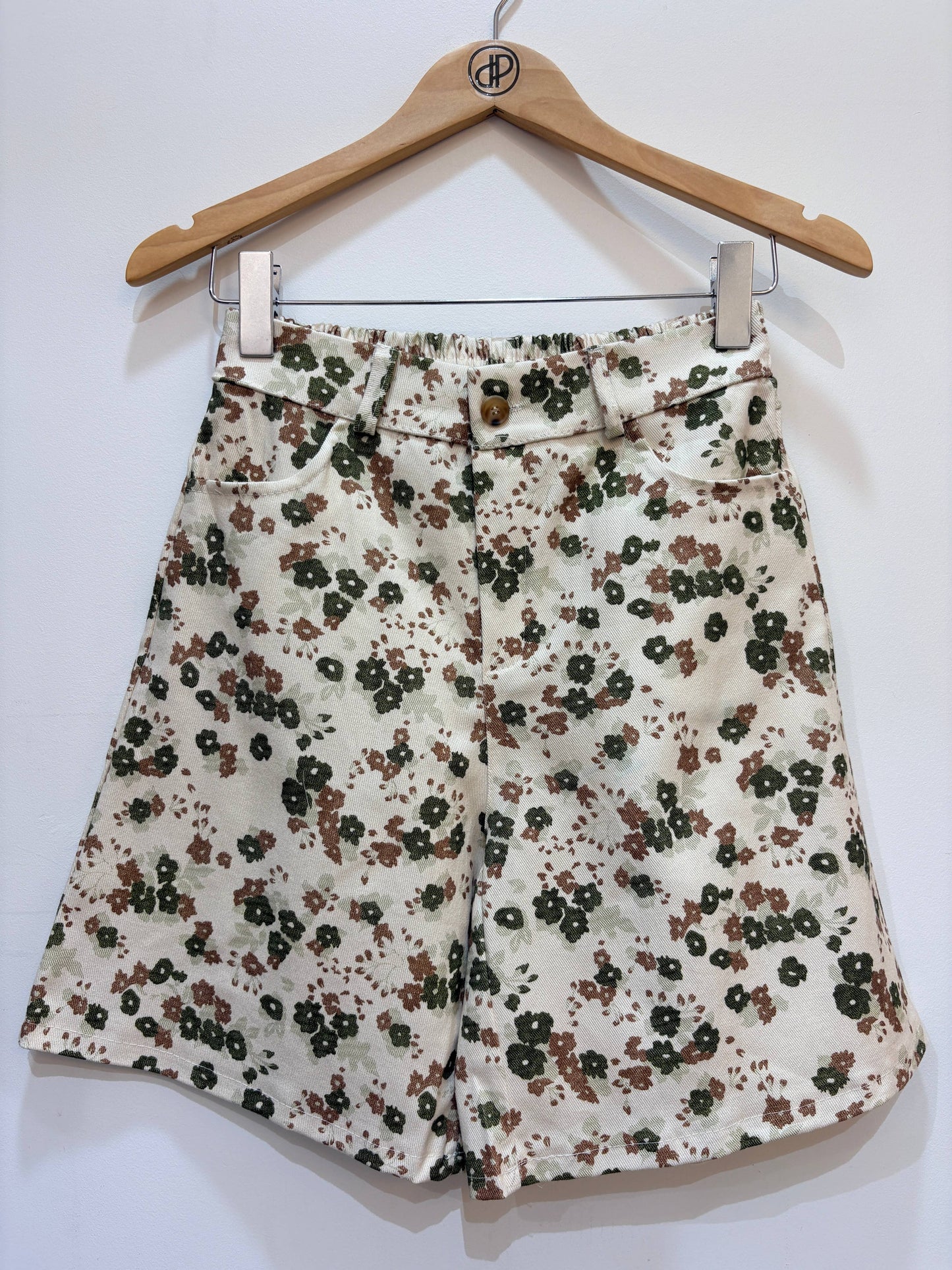 High-Waist-Baumwollshorts mit Blumenprint PPN2653