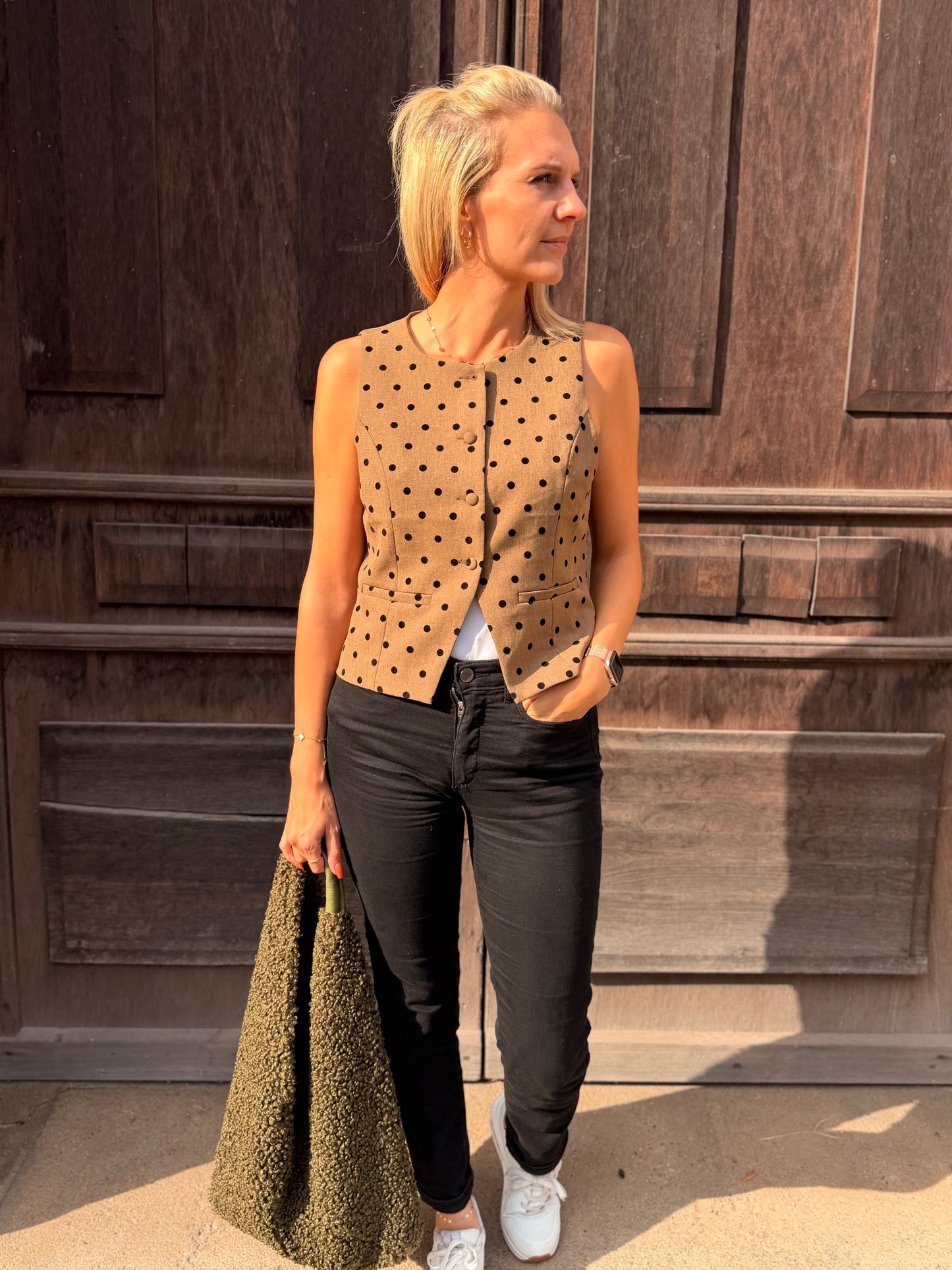 Damen Weste mit Polka Dots