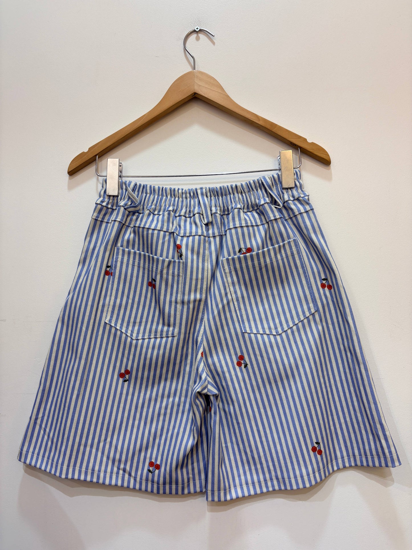 Baumwoll-Shorts, bedruckt mit Streifen und Kirschen PPN2648: Rose / STANDARD SIZE (36-42 / S-XL)