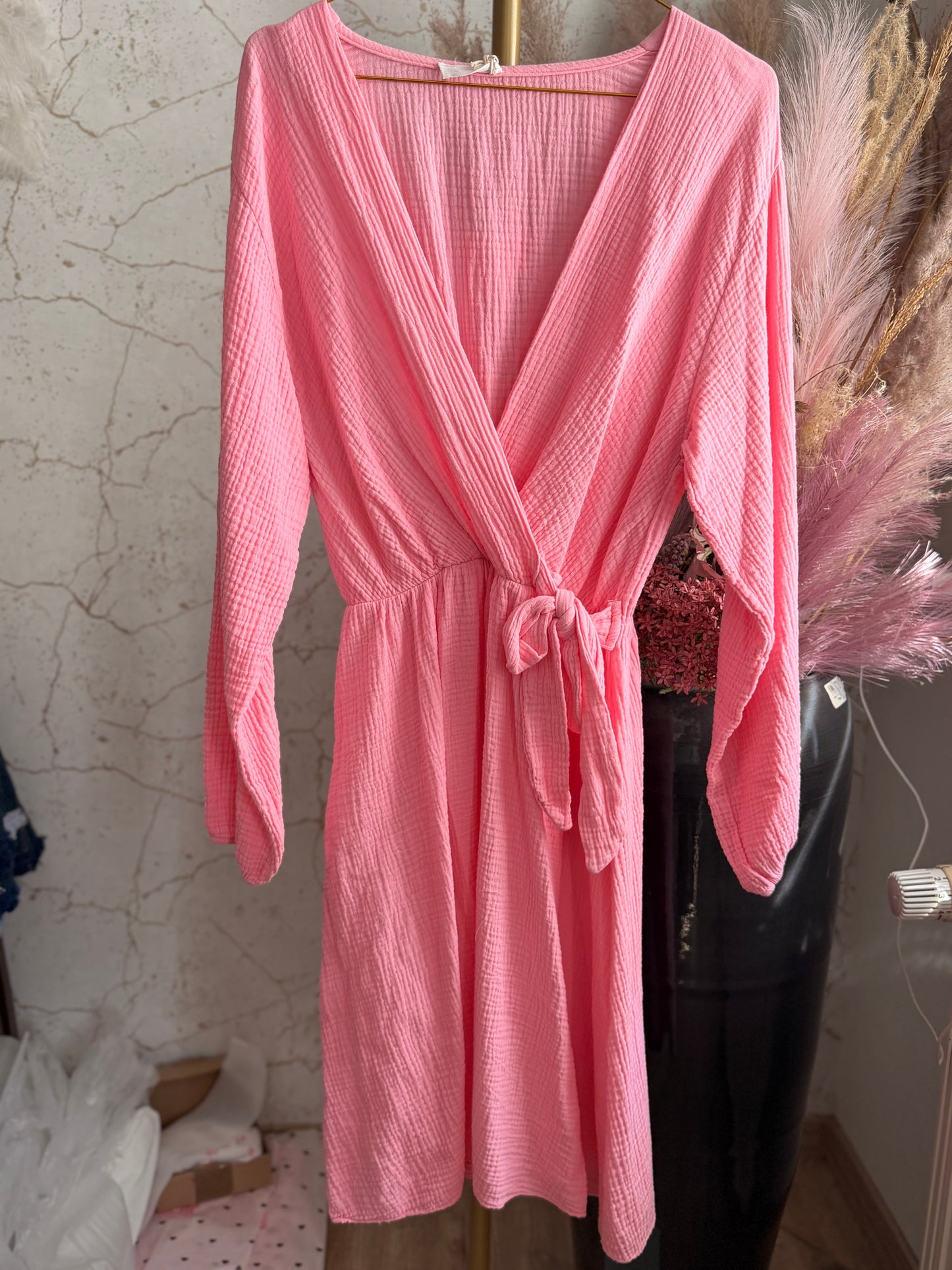 Kurzes Musselin Wickelkleid