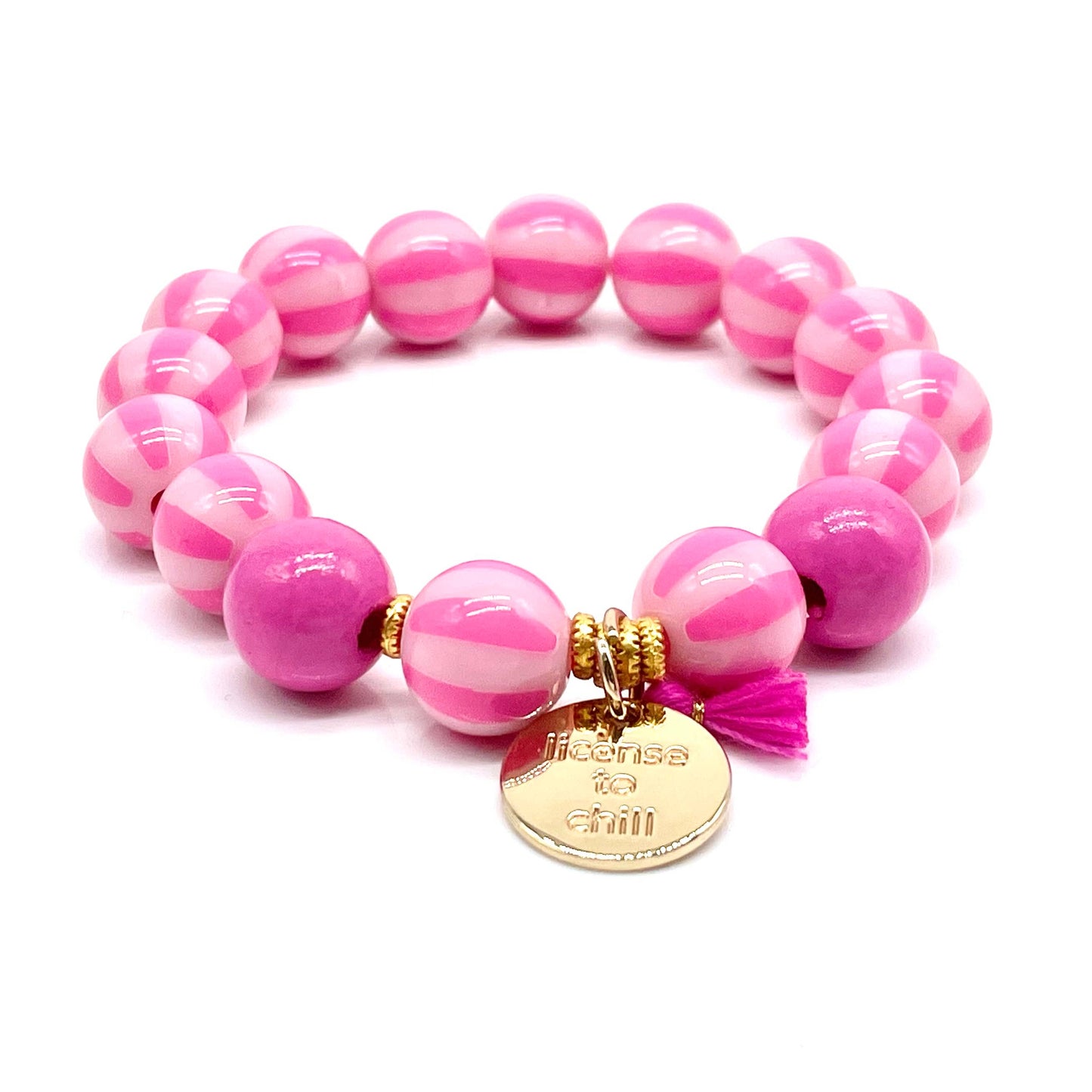 Armband SWEET CANDY STRIPES, elastisches Perlenarmband