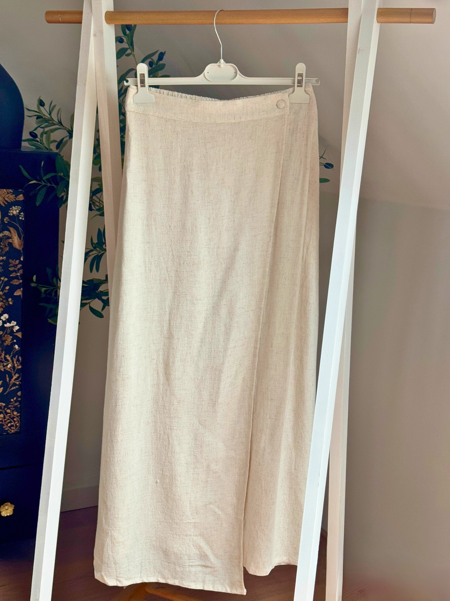 Maxi Wickelrock aus Leinen – Naturlook mit Gummibund | Sommerrock Beige