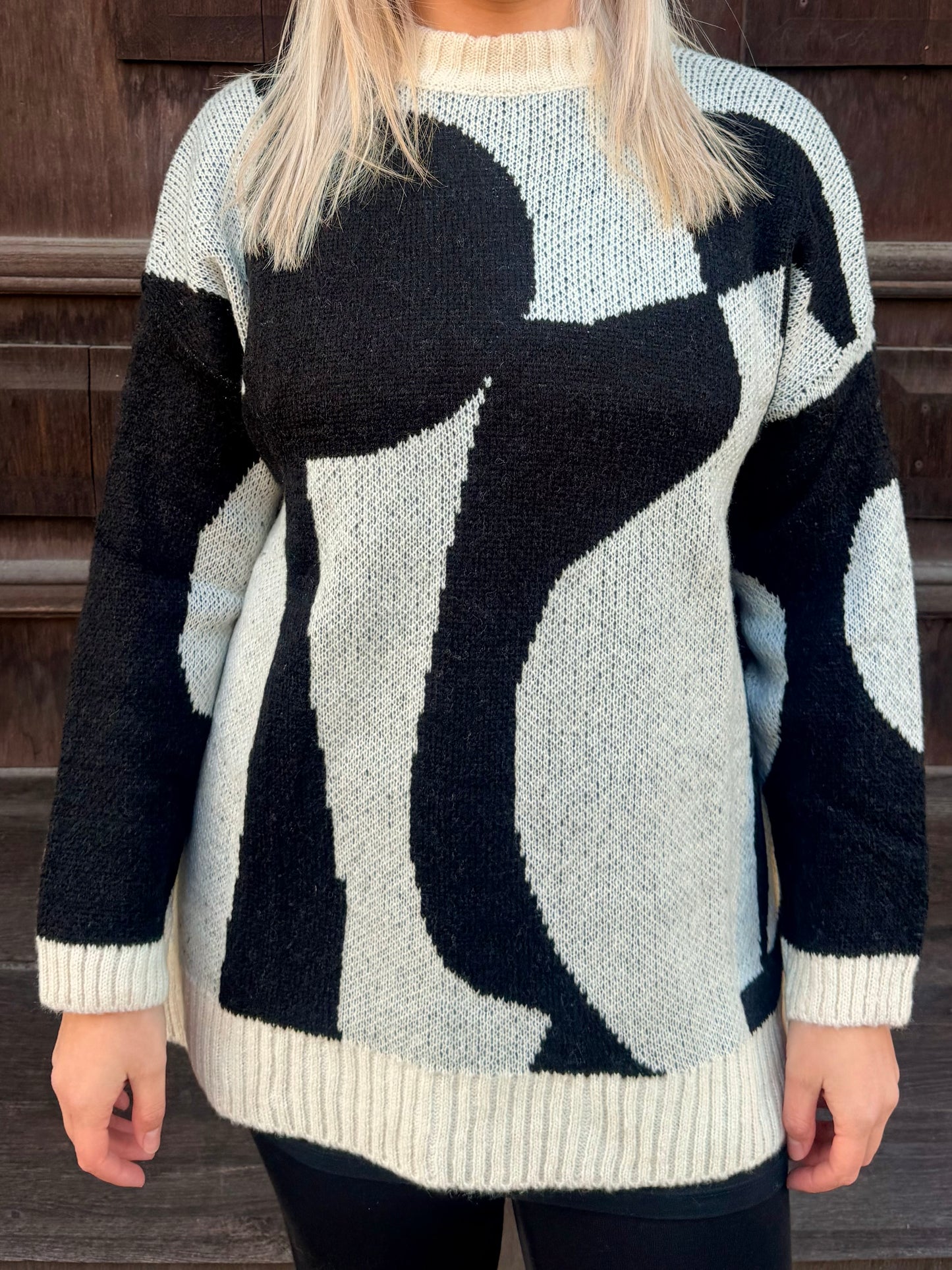 Abstract Knit Oversize Sweater