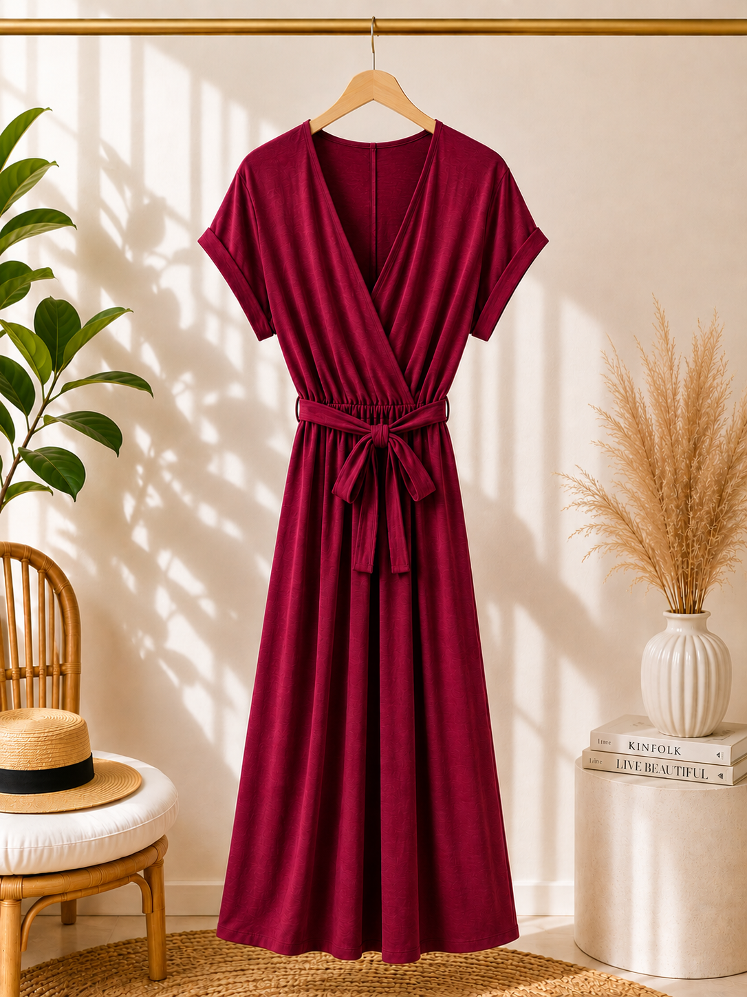 Wickelkleid mit Bindegürtel